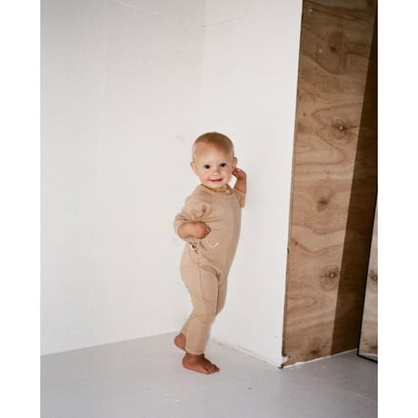 SUMMER & STORM BACK SNAP ROMPER - TAN