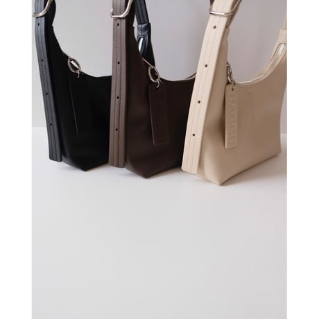 BAGGU Mini Recycled Leather Shoulder Bag Stone