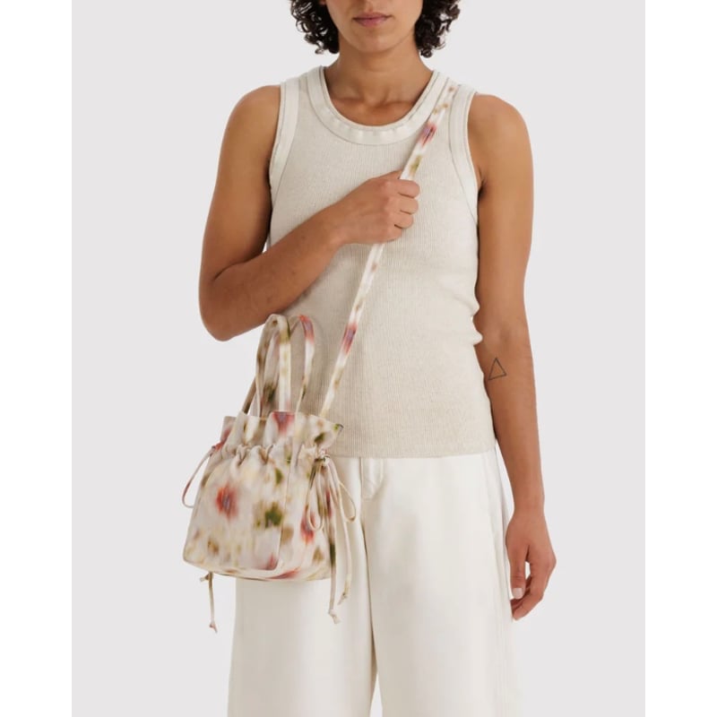 ラスト1点 BAGGU Nylon Drawstring Bag Abstract Flora