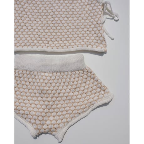 70%OFF Banks Basics INKA TIE VEST+BAMBA KNIT SHORT CREAM + BONE(M,XL)