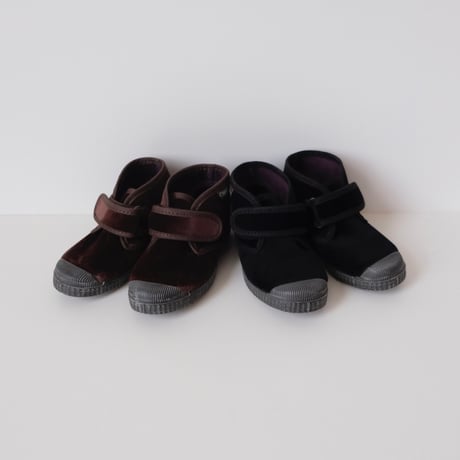 Cienta VELCRO HIGH-CUT SNEAKER brown / velour 975(22(13cm)～33(20.5cm))