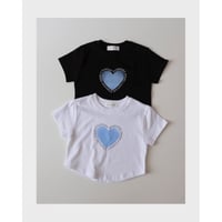 20%OFF BLACK 9(110-120cm)ラスト1点 HEART ROLL TEE