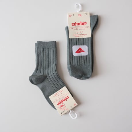 50%FF Condor Rib Short Socks Verde Liquen(761)(2(11.5-13.5cm)4(14.5-16cm)10(23cm〜24.5cm))