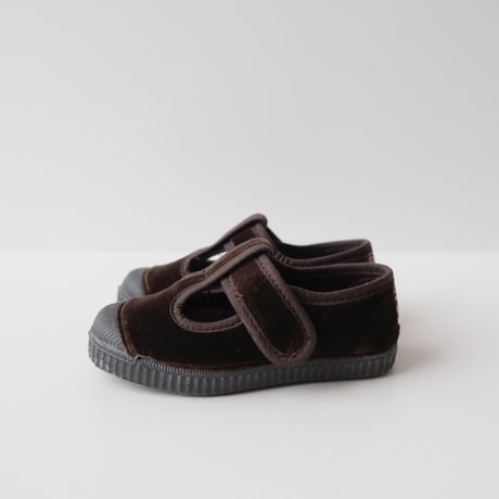 Cienta VELOUR T STRAP SHOES brown / velour 977(21(12.5cm)22(13cm)32(20cm)33(20.5cm)34(21cm))