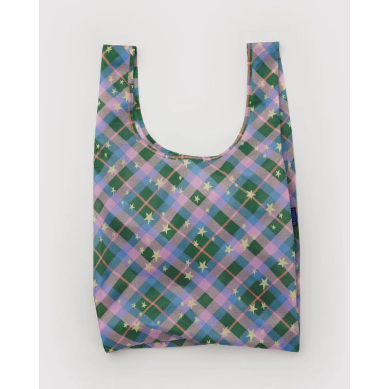 BAGGU新作☆ 星×チェック柄 ボウラーバッグ 限定1点 BAGGU新作☆ 星×チェック柄 ボウラーバッグ 限定1点