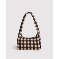 BAGGU Small Nylon Meringue Bag - Blurred Gingham Brown