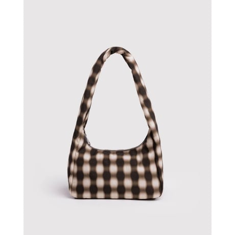 BAGGU Small Nylon Meringue Bag - Blurred Gingham Brown