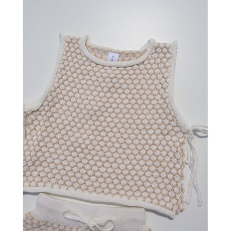 70%OFF Banks Basics INKA TIE VEST+BAMBA KNIT SHORT CREAM + BONE(M,XL)