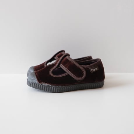 Cienta VELOUR T STRAP SHOES brown / velour 977(21(12.5cm)22(13cm)32(20cm)33(20.5cm)34(21cm))