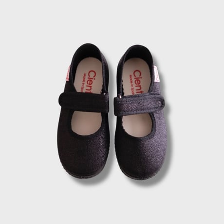 Cienta VELCRO ONE STRAP SHOES black 56113(19(11cm)20(12cm))