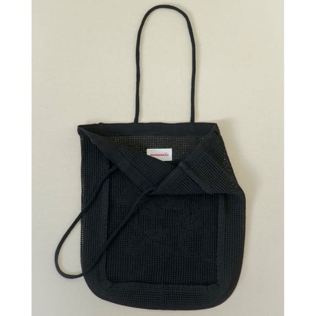 Nananita ROSE CROCHET BAG - BLACK