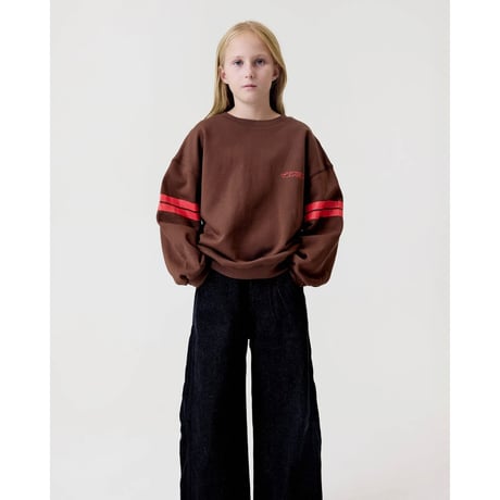 50%OFF 2-3Yラスト1点 EXTRA-EXTRA VARSITY STRIPE CREWNECK - CHOC