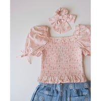 4Yラスト1点 Gingersnaps Priscilla Smocked Top with Puff Sleeves