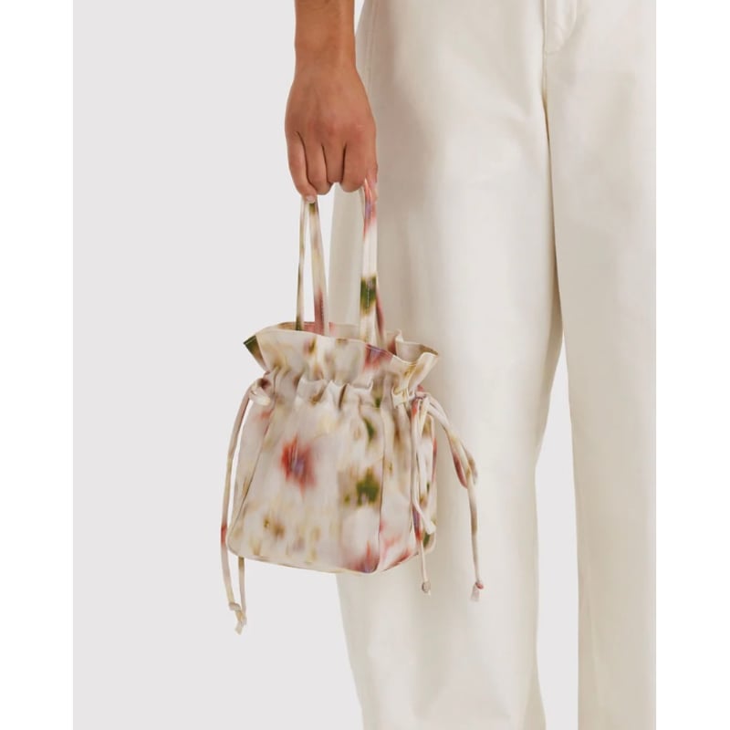 ラスト1点 BAGGU Nylon Drawstring Bag Abstract Flora