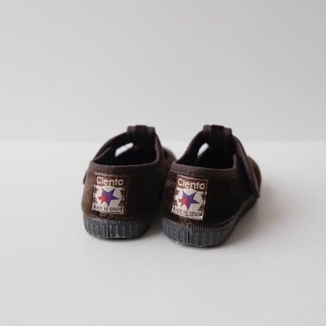 Cienta VELOUR T STRAP SHOES brown / velour 977(21(12.5cm)22(13cm)32(20cm)33(20.5cm)34(21cm))