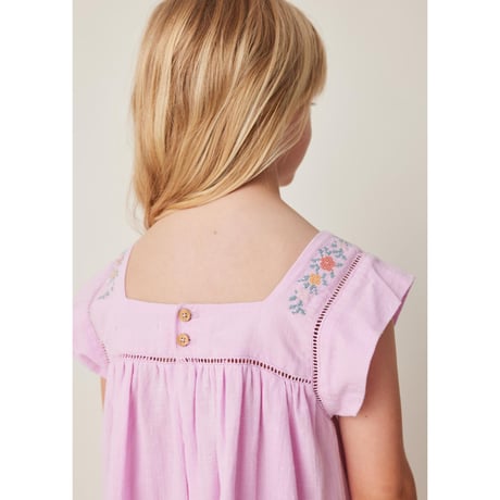70%OFF 3Yラスト1点 Tocoto Vintage FLOWER EMBROIDERED DRESS WITH POCKETS LILAC
