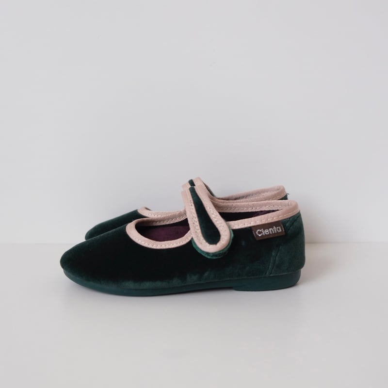 Cienta VELOUR VELCRO ONE STRAP BALLET SHOES ver