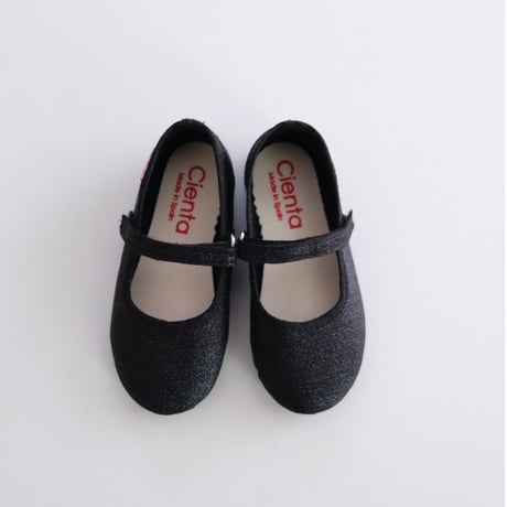 25(15cm)ラスト1点 Cienta ONE STRAP BALLET SHOES black 96013
