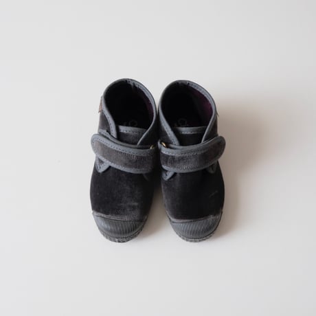 Cienta VELCRO HIGH-CUT SNEAKER grey / velour 975(21(12.5cm)～33(20.5cm))