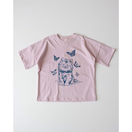 40%OFF SUMMER & STORM OVERSIZED TEE - KITTEN WITH FLOWERS(3/4Y,6/7Y,8/9Y)