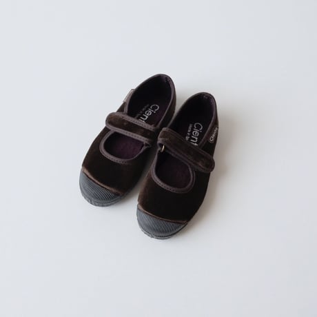 Cienta VELOUR VELCRO ONE STRAP SHOES brown / velour 956(21(12.5cm)32(20cm)33(20.5cm)34(21cm))