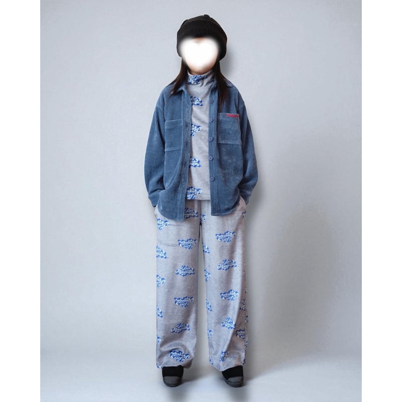 メゾンドシャンティ　MAISON DE SHANTI　ジャンパー　カットソー2点 MAISON MANGOSTAN CHENILLE SHIRT BLUE(6Y,8Y,10Y)
