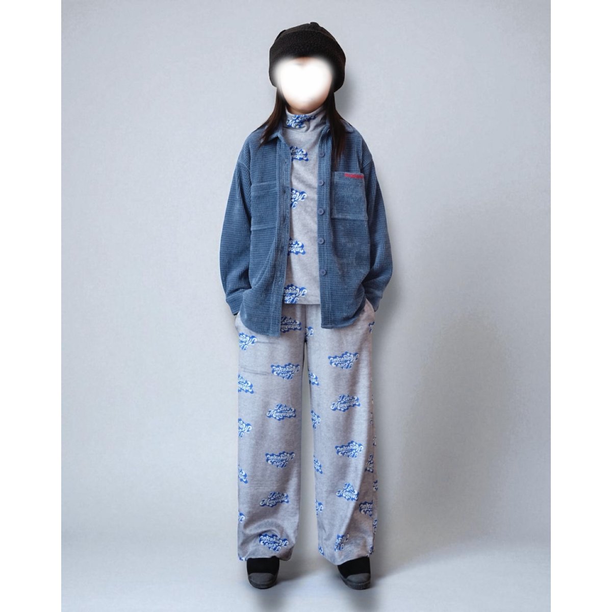 MAISON MANGOSTAN CHENILLE SHIRT BLUE(6Y,8Y,10Y)