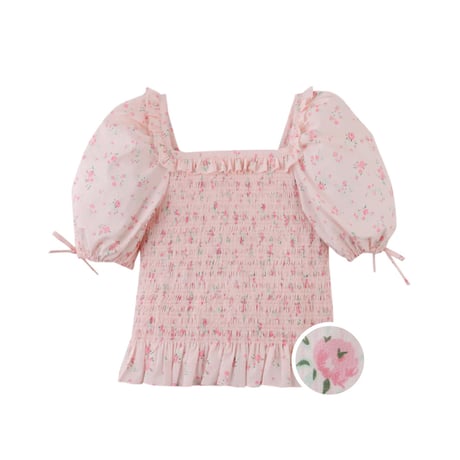40%OFF 4Yラスト1点 Gingersnaps Priscilla Smocked Top with Puff Sleeves