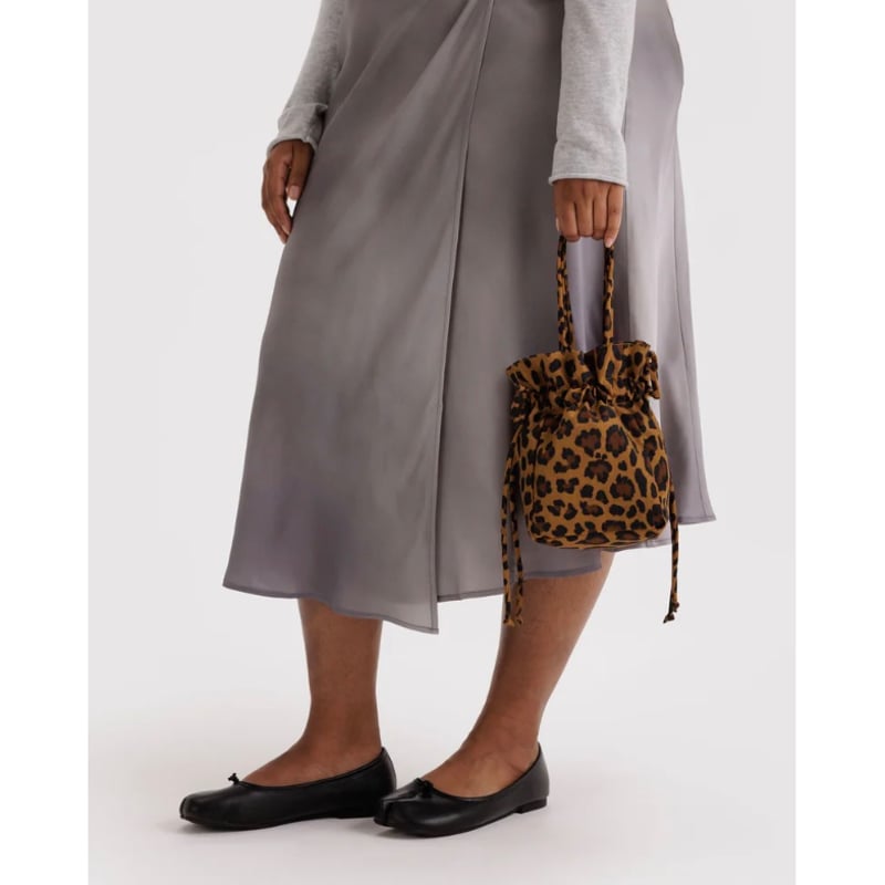 ラスト1点 BAGGU Nylon Drawstring Bag Leopard | UNO
