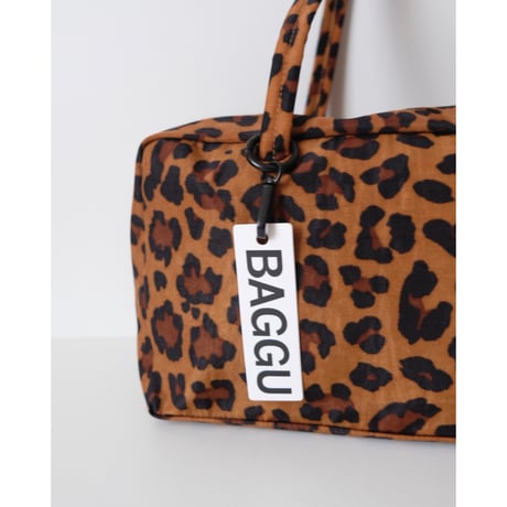 BAGGU Nylon Bowler Bag Leopard