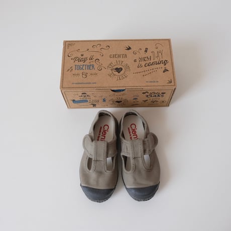 Cienta T STRAP SHOES cemento/dyed N77997(22(13cm),29(18cm)～34(21cm))