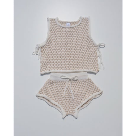 70%OFF Banks Basics INKA TIE VEST+BAMBA KNIT SHORT CREAM + BONE(M,XL)