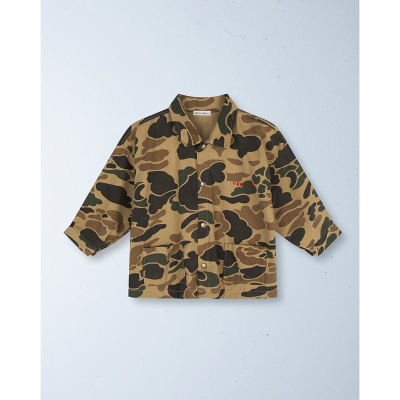 b*i様 未使用【ziggy zaza】troopdrilljacket dun ZIGGY ZAZA troop drill jacket dune camo(2-3Y,3-