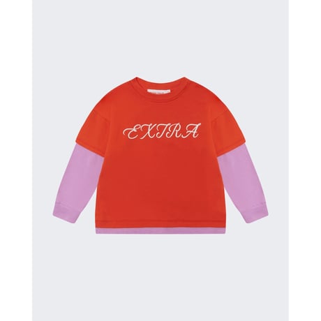 EXTRA-EXTRA EXTRA DOUBLE TEE - POPPY/LILAC(2-3Y,6-7Y)