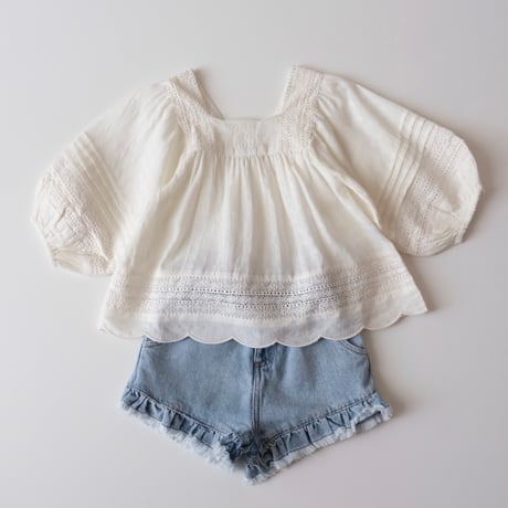 70%OFF 2Yラスト1点 Tocoto Vintage LONG SLEEVE EMBROIDERY COTTON BLOUSE OFF WHITE