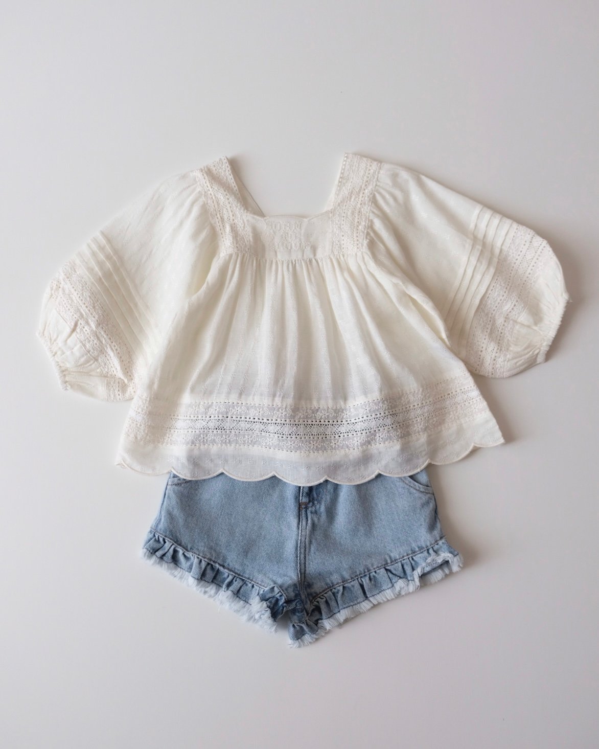 【新品未使用】Organdy Embroider Tops 50%OFF Tocoto Vintage LONG SLEEVE EMBROIDERY CO