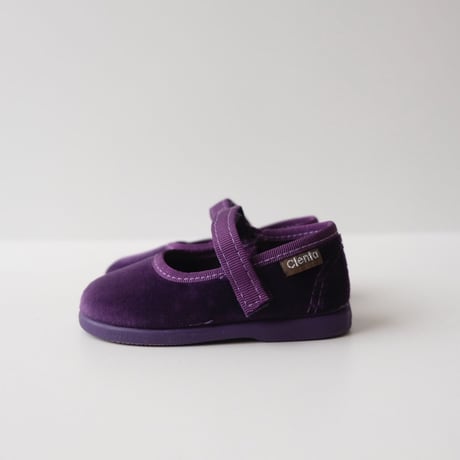 Cienta VELOUR VELCRO ONE STRAP SHOES morado / velour 400(20(12cm)21(12.5cm)23(14cm))