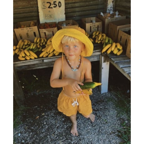 ZIGGY ZAZA essential linen sun hat | honey(kids L[3 years +])