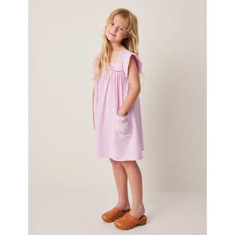 70%OFF 3Yラスト1点 Tocoto Vintage FLOWER EMBROIDERED DRESS WITH POCKETS LILAC