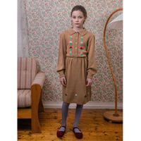 Fish & Kids CAMEL DRESS WITH EMBROIDERED FLOWERS AND BUTTONS(2-3Y,4-5Y,6-7Y,8-9Y,10-11Y)