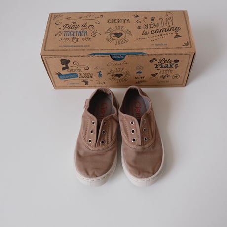 Cienta DECK SHOES beige/ムラ染め 86777(29(18cm)～36(22.5cm))