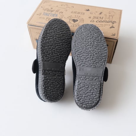 Cienta VELOUR T STRAP SHOES  black / velour 977(21(12.5cm)～34(21cm))