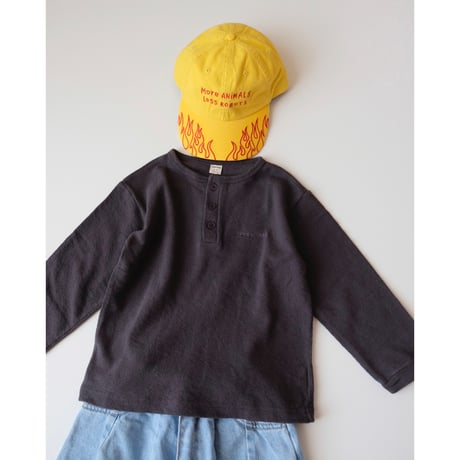 ZIGGY ZAZA alba long sleeve henley | charcoal(2-3Y,3-4Y,4-5Y)