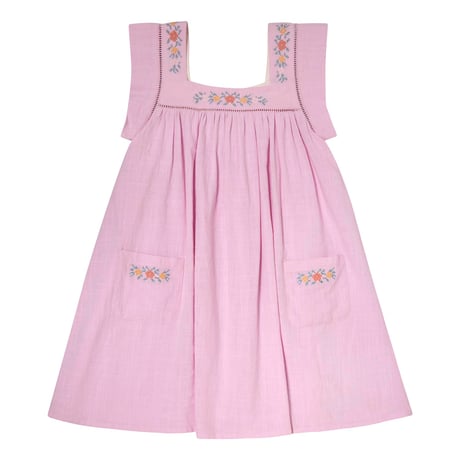 70%OFF 3Yラスト1点 Tocoto Vintage FLOWER EMBROIDERED DRESS WITH POCKETS LILAC