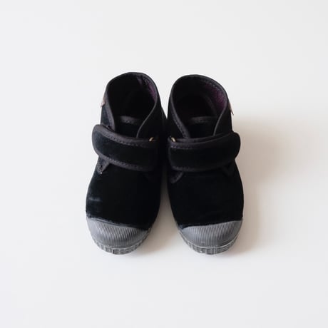 Cienta VELCRO HIGH-CUT SNEAKER black / velour 975(23(14cm)～28(17cm))