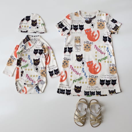 70%OFF 40 (1-2M) ラスト1点 mini rodini Clairvoyant cats aop baby beanie