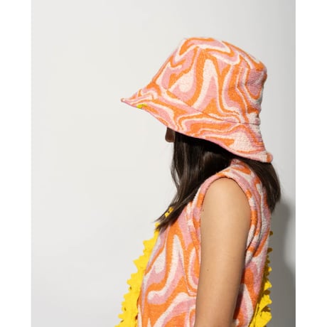 70%OFF ラスト1点 M´A Kids TERRY WAVY PRINT REVERSIBLE BUCKET HAT
