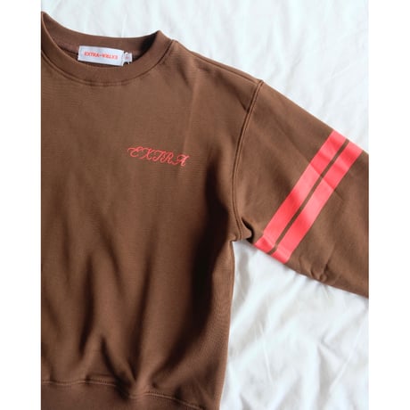 50%OFF 2-3Yラスト1点 EXTRA-EXTRA VARSITY STRIPE CREWNECK - CHOC