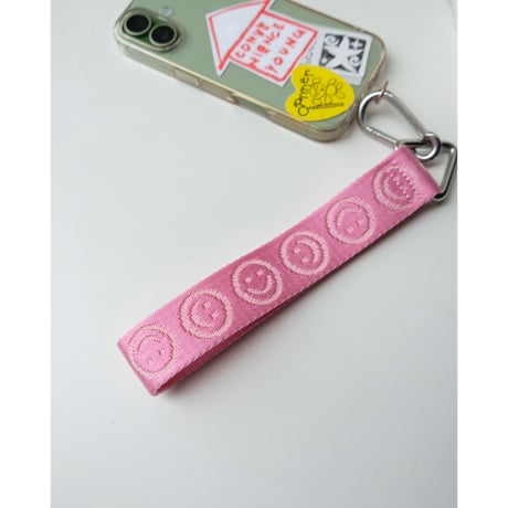 BAGGU Logo Keychain Pink Happy