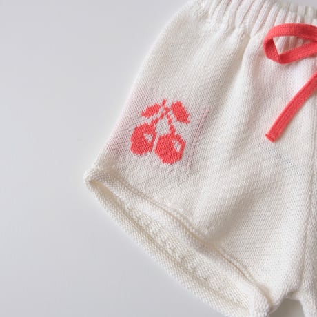 70%OFF Tocoto Vintage CHERRIES JACQUARD KNIT SHORTS OFF WHITE(9M,12M,18M,2Y)